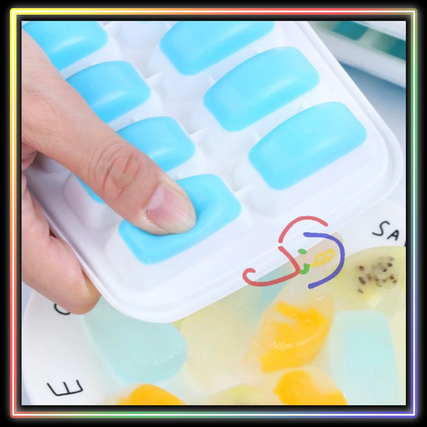 Ice Tray with Silicone Base